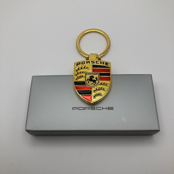 Genuine Porsche Dual-Sides Crest Metal Keyring - Picture 3 of 8
